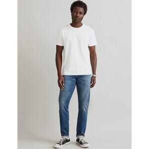 Madewell Garment-Dyed Allday Crewneck Tee Men L Soft White Short Sleeve Pullover